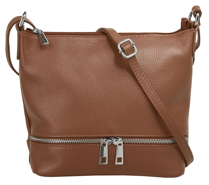 Cluty Umhängetasche Echt Leder Damen | Made in Italy, verstellbarer Schultergurt, Handtasche mit Rei