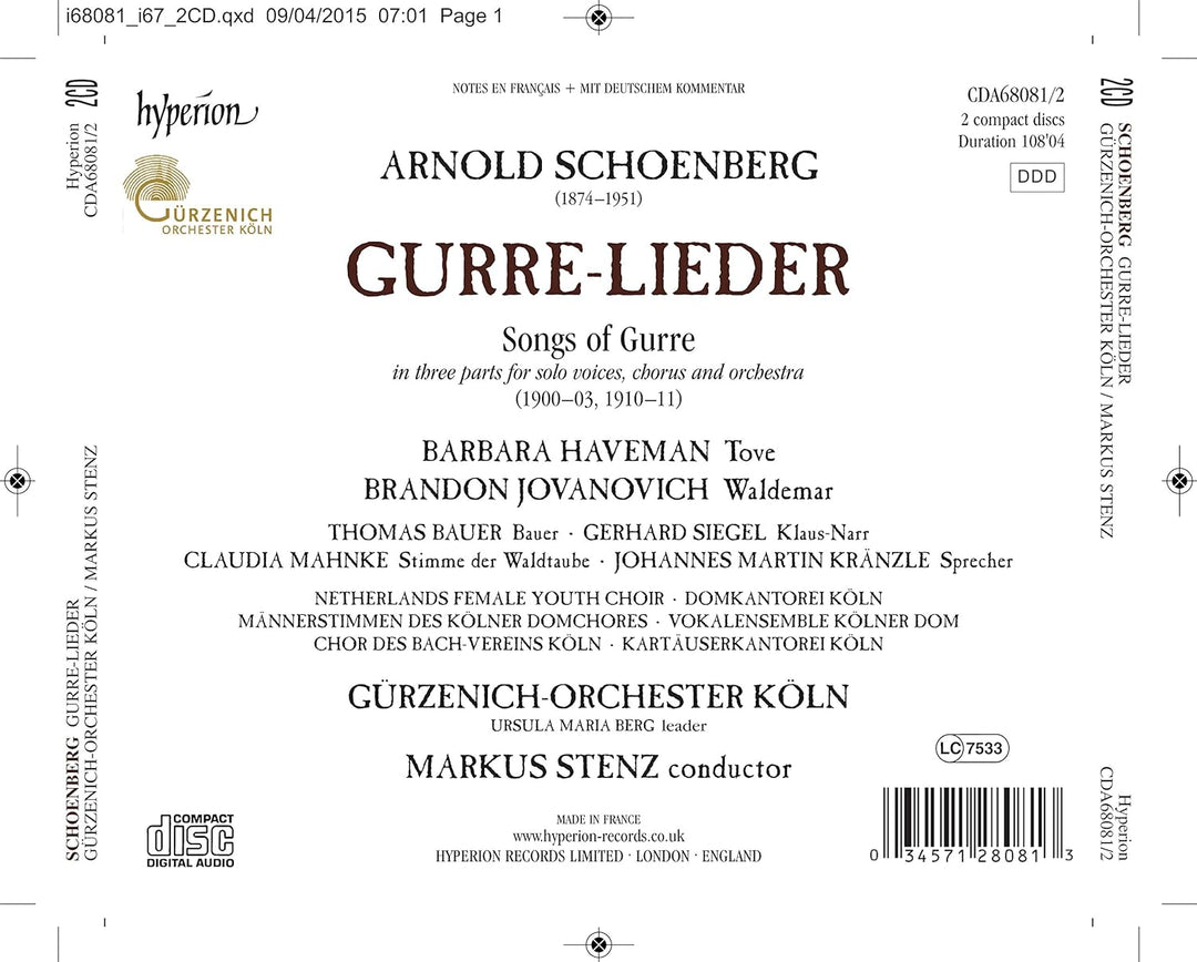 Schönberg: Gurrelieder, Audio-CD