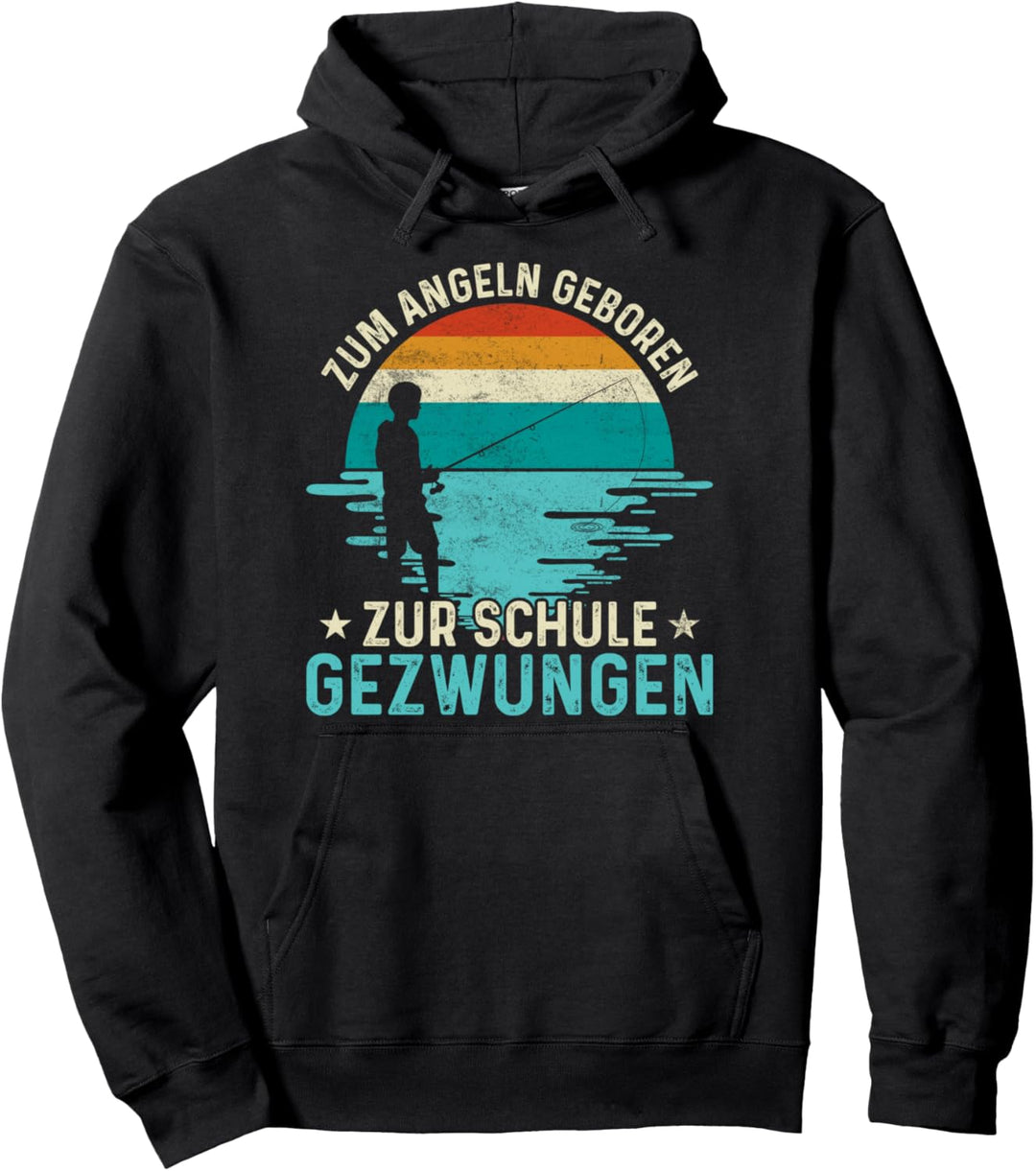Zum Angeln geboren zur Schule gezwungen, Rute Angler Pullover Hoodie