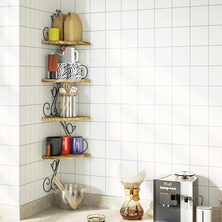 Alsonerbay Eckregal, Wandregal Vintage aus Massivholz, Katzenform, Schweberegal Dekor für Wohnzimmer
