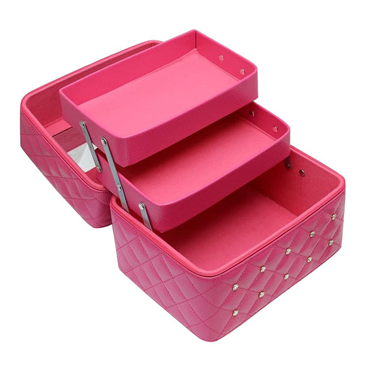 Kosmetikkoffer Makeup Box Kosmetiktasche Schminkkoffer für Reisen Dienstreise weich 3 verfügbare Ebe