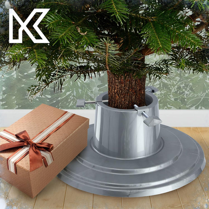 KADAX Weihnachtsbaumständer, Christbaumständer mit Wasserbehälter, Tannenbaumständer für einen echte