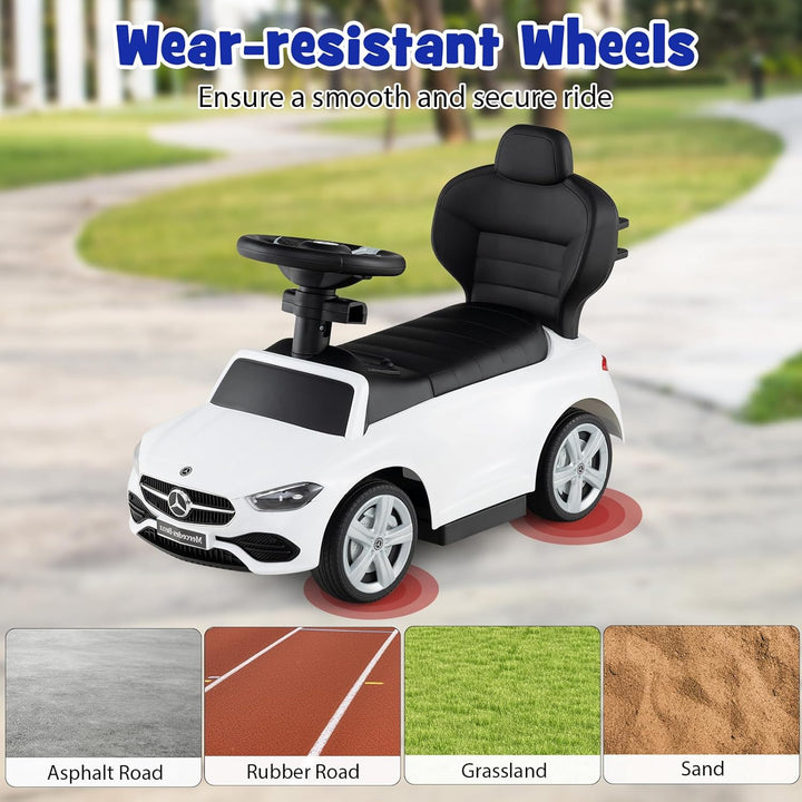 SOARS 3-in-1 Mercedes-Benz Rutschauto, Rutschfahrzeug mit Abnehmbarer Schiebstange, verstellbarem So