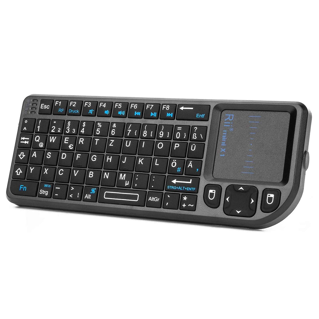Rii X1 Mini Tastatur Wireless, Kabellos Tastatur mit Touchpad, Mini Keyboard für Smart TV Fernbedien