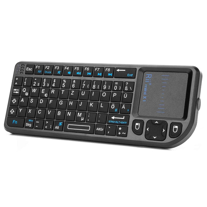 Rii X1 Mini Tastatur Wireless, Kabellos Tastatur mit Touchpad, Mini Keyboard für Smart TV Fernbedien