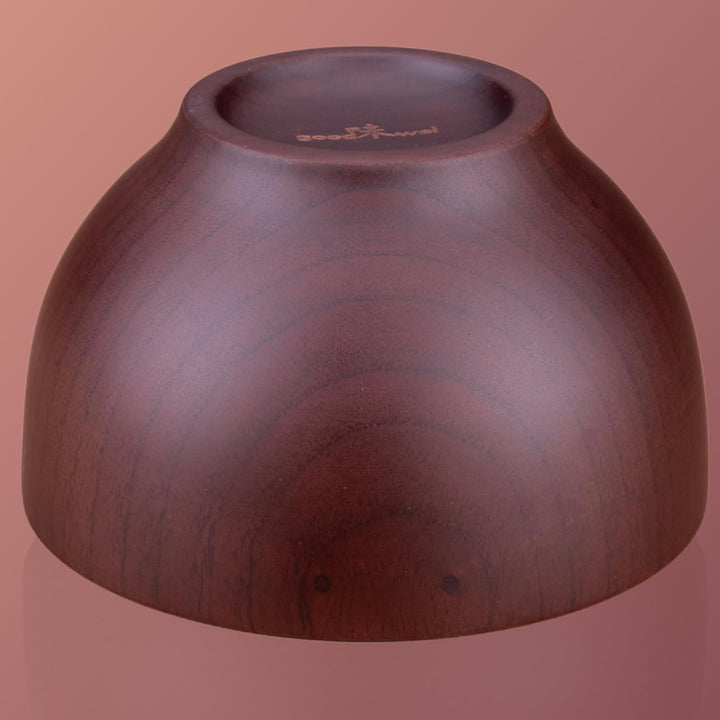 4er-Set: Japanische Suppenschalen bzw. Reisschalen aus Kastanienholz, 12 cm (Schwarzbraun)