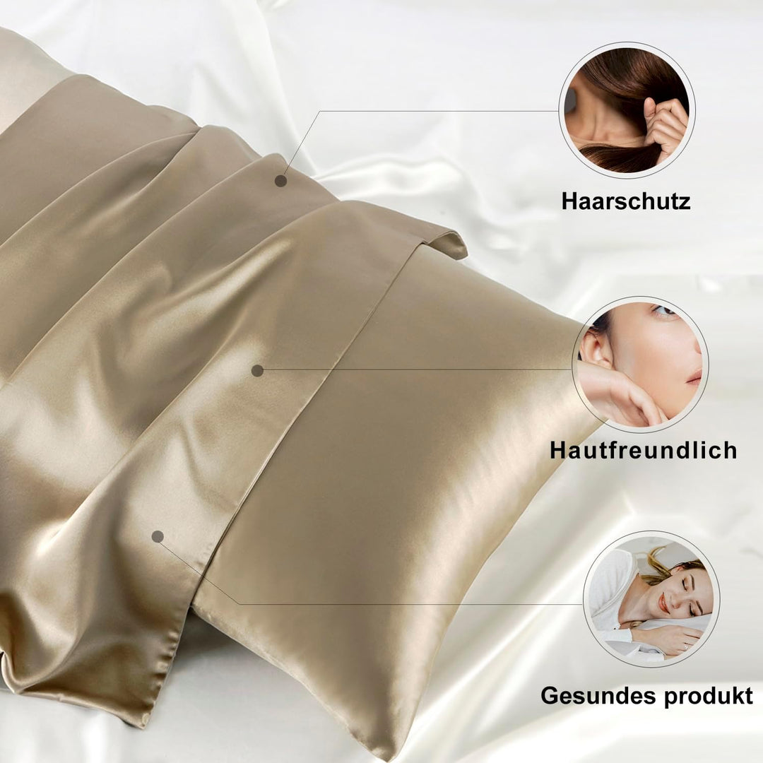 ZIMASILK Kissenbezug aus 100% Seide für Haare und Haut. Doppelseitige 19 Momme Reine Maulbeerseide K