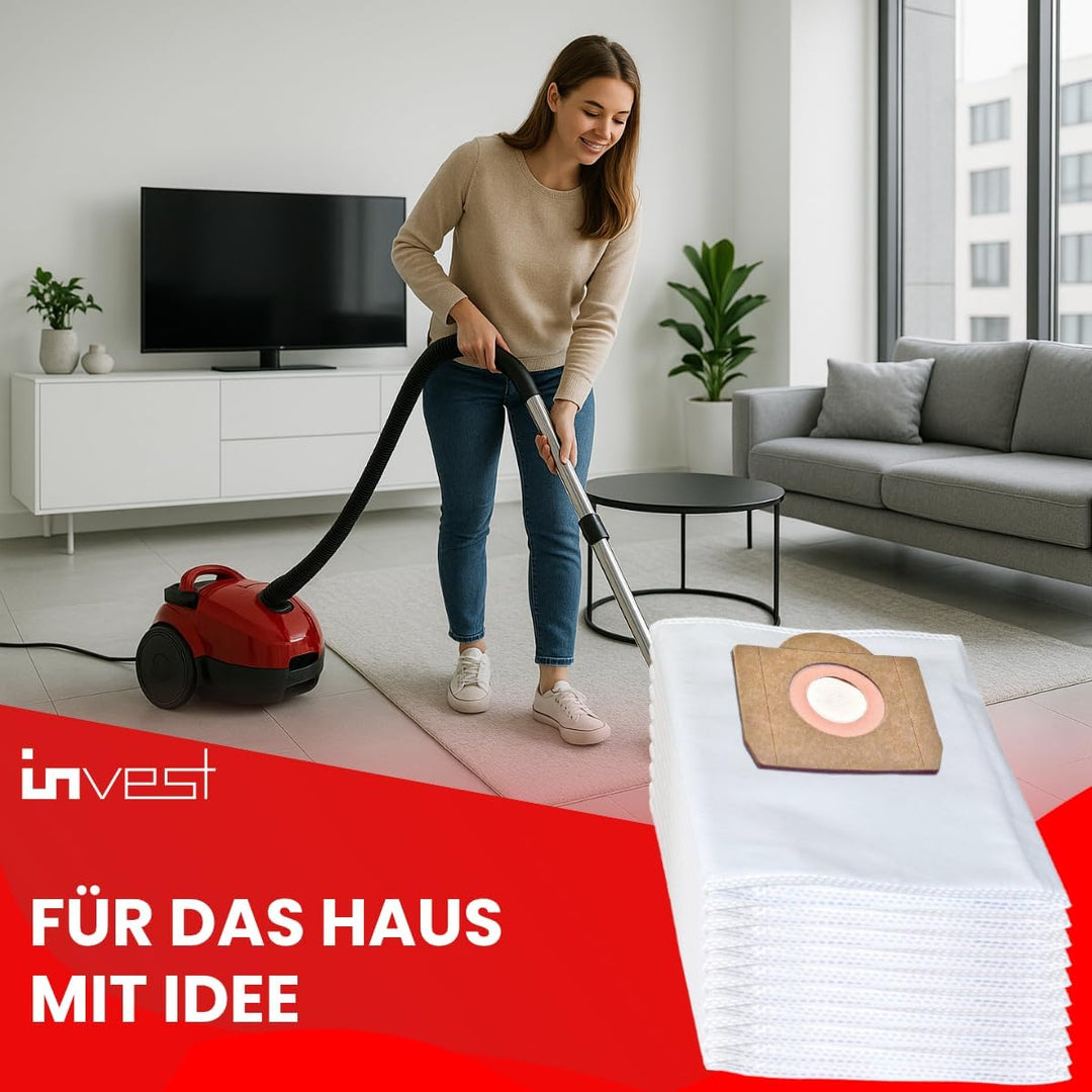 Invest - Staubsaugerbeutel Ersatz, Filtertüten Beutel Kompatibel mit Kärcher: A 2150, 2201, 2201 F,