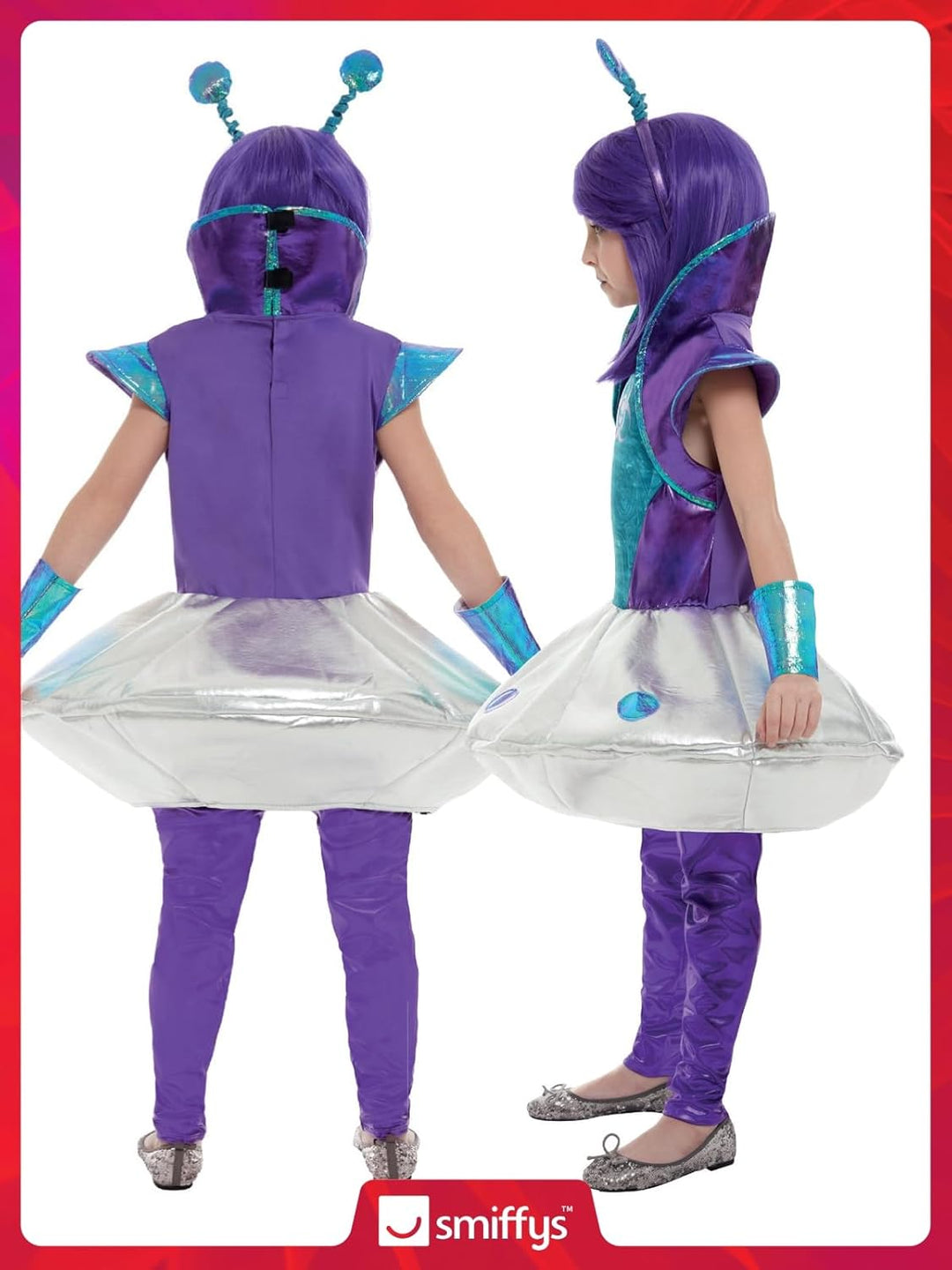 Alien Girl Costume, Silver (S) S - 4-6 Jahre Silber, S - 4-6 Jahre Silber