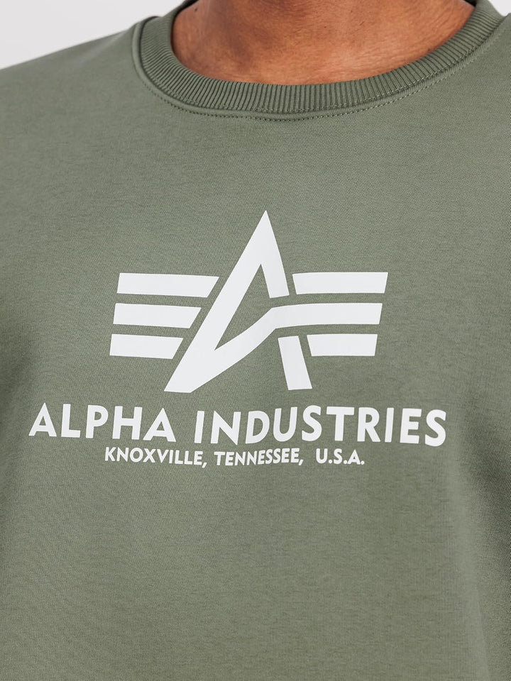 Alpha Industries Herren Basic Sweater Sweatshirt für Herren Sweatshirt (1er Pack) M Dunkles Olivgrün