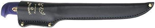 Marttiini Finnisches Filiermesser, beschichtete Klinge, 15 cm, Kautschuk-Griff, Lederscheide