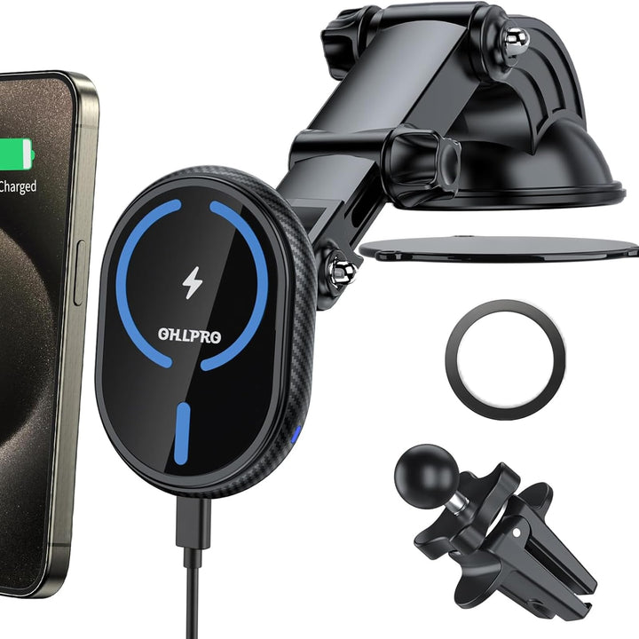 OHLPRO für Magsafe Autohalterung und iPhone 15 Pro Max/ 15 Pro/ 15, iPhone 14/13/12 Serie, 360°verst
