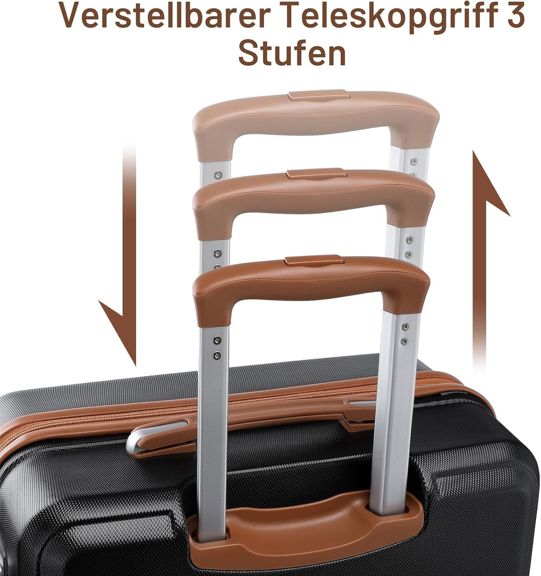 KONO Kofferset Reisekoffer Set Gepäcksets 6 Teilig, Koffer Set mit Beautycase Kosmetikkoffe mit Hand