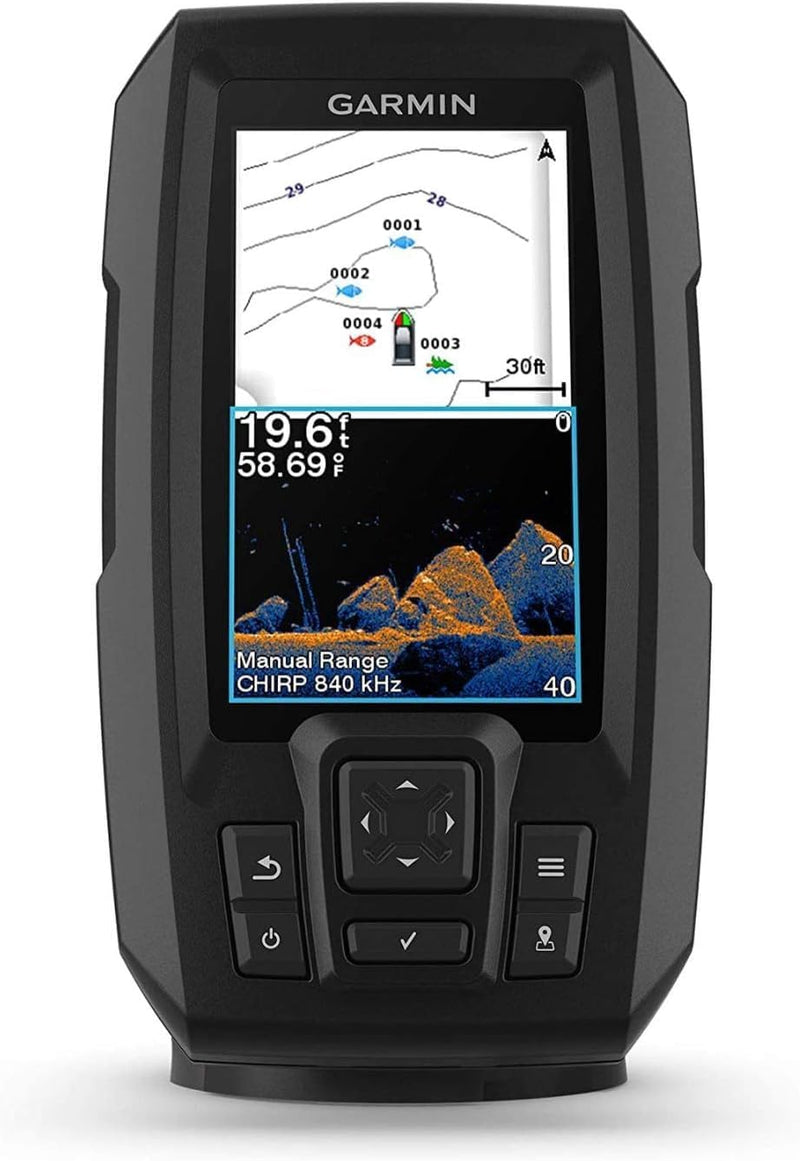 Garmin Striker Vivid 4cv, Easy-to-Use 4-inch Color Fishfinder and Sonar Transducer, Vivid Scanning S