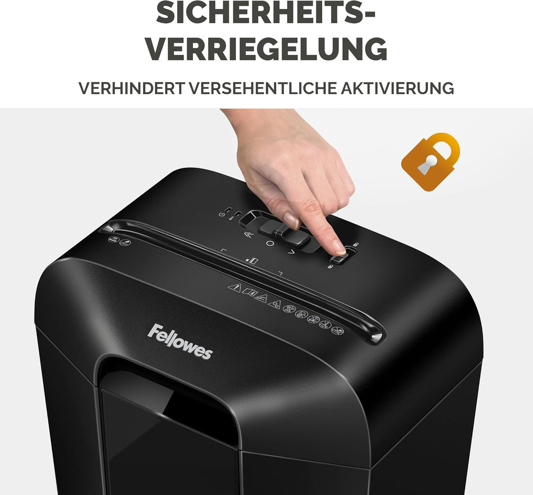 Fellowes Aktenvernichter 11 Blatt (P4), Papierschredder mit Partikelschnitt für Homeoffice und Büro,