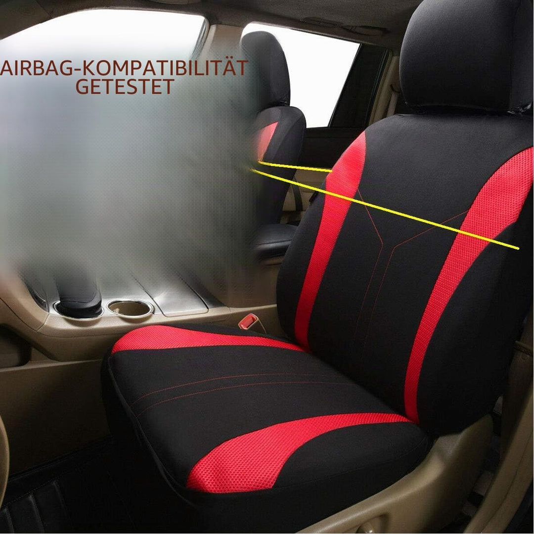Flying Banner Fashion Mesh Universal Passform entworfen Auto Sitzbezüge Set (Vordersitze, Rot und Sc