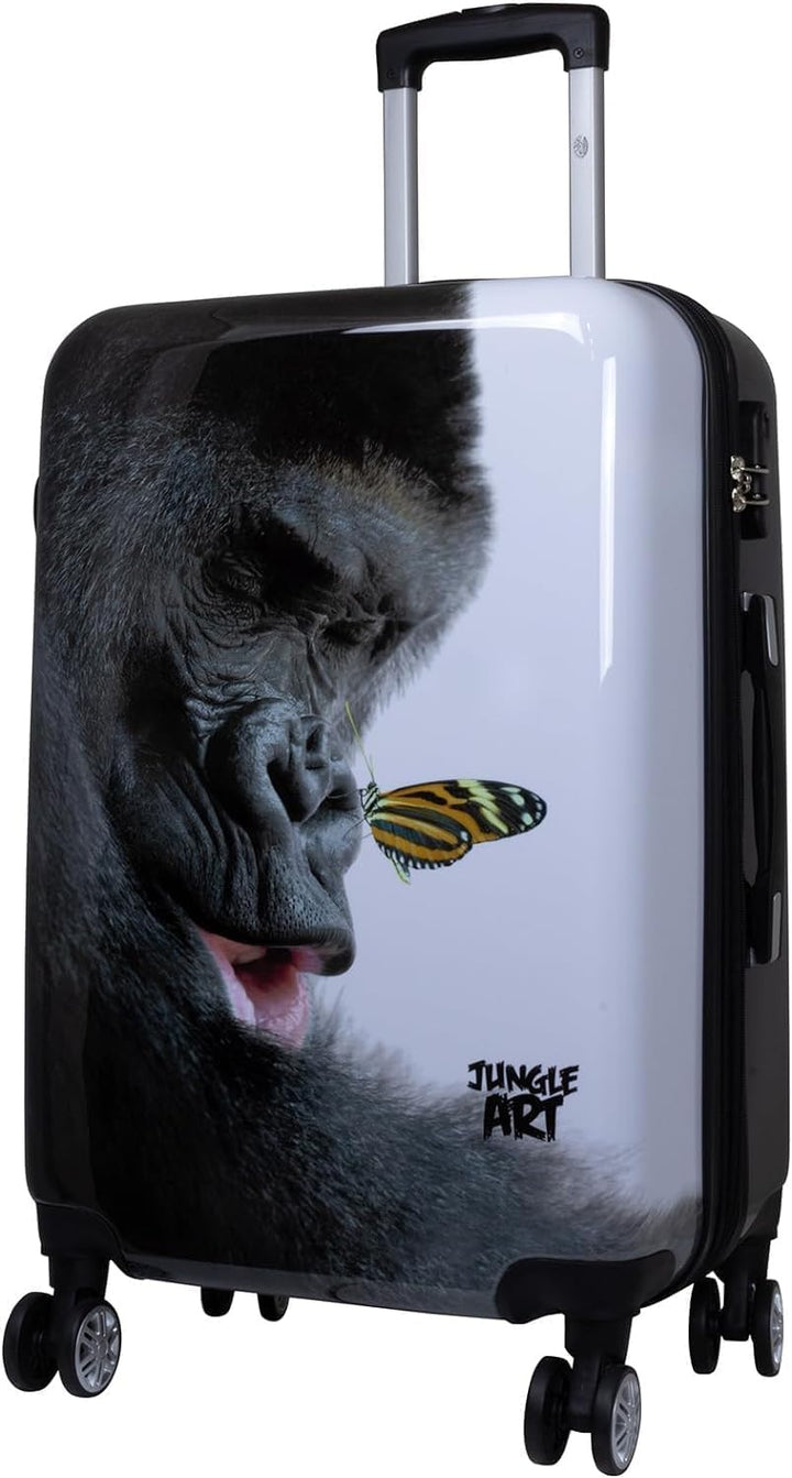 Trendyshop365 City-Koffer Hartschale mittelgross 67 cm - Gorilla Tier-Motiv Citykoffer - Grösse M Go