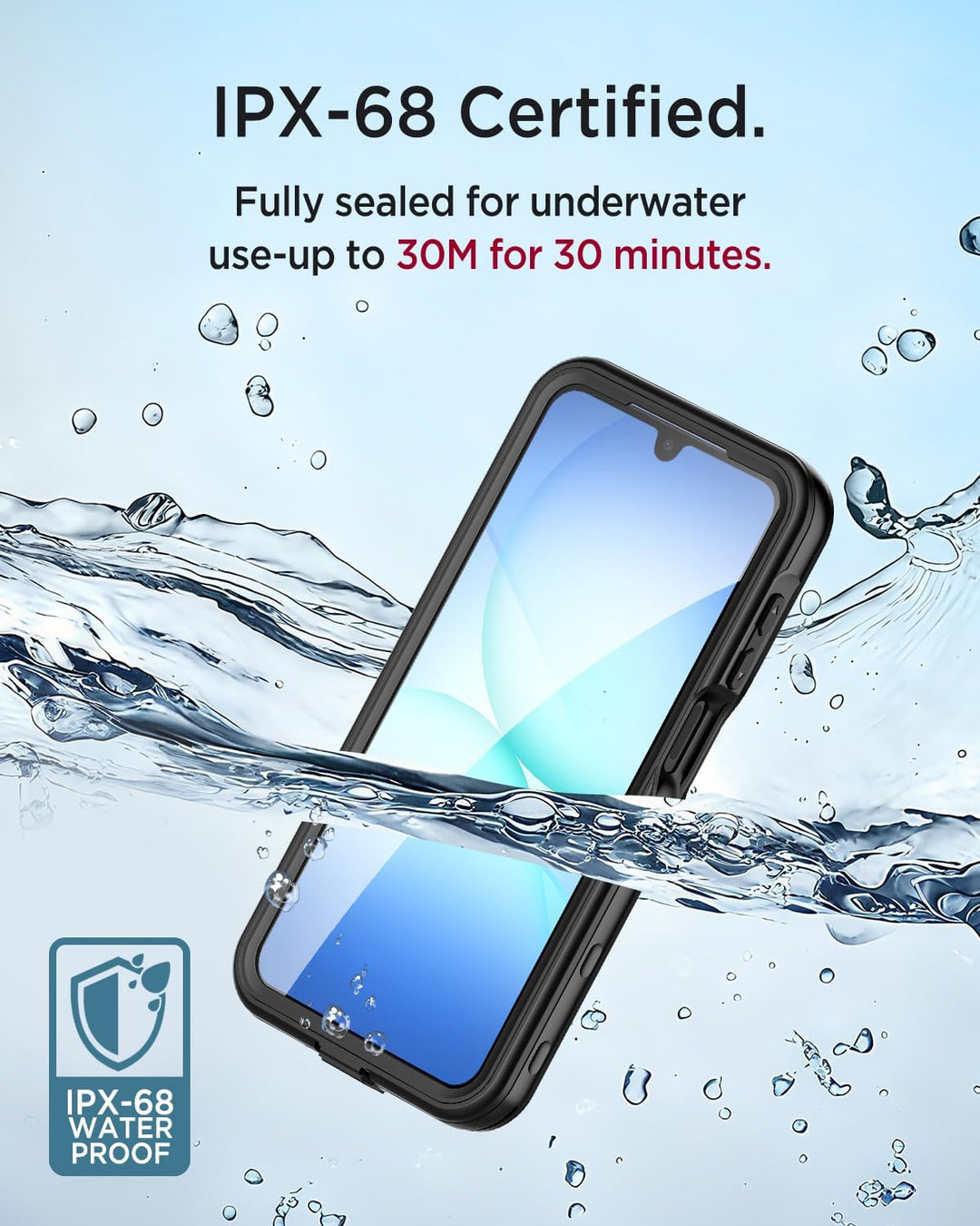 Miimall Wasserdicht Handyhülle Kompatibel mit Samsung Galaxy A17 Hülle 360, [Eingebaute Displayschut