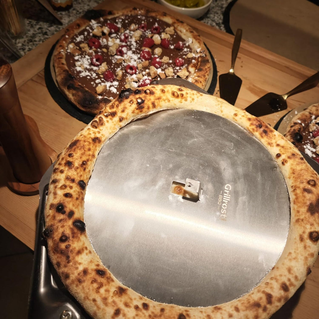Grillrost.com Das Original Blind Slice – Edelstahlplatte für Pizza Blind Bake - Flacher Pizzaboden,