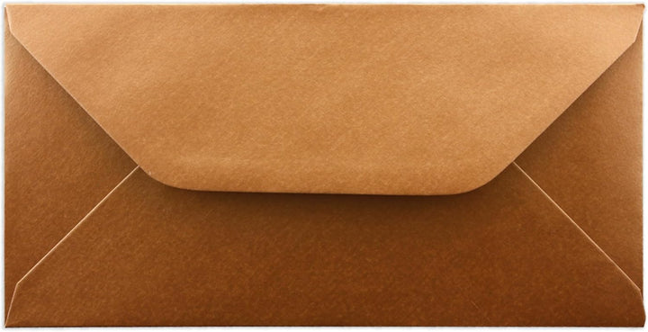 150 Brief-Umschläge Kupfer Metallic DIN Lang - 110 x 220 mm (11 x 22 cm) - Nassklebung ohne Fenster