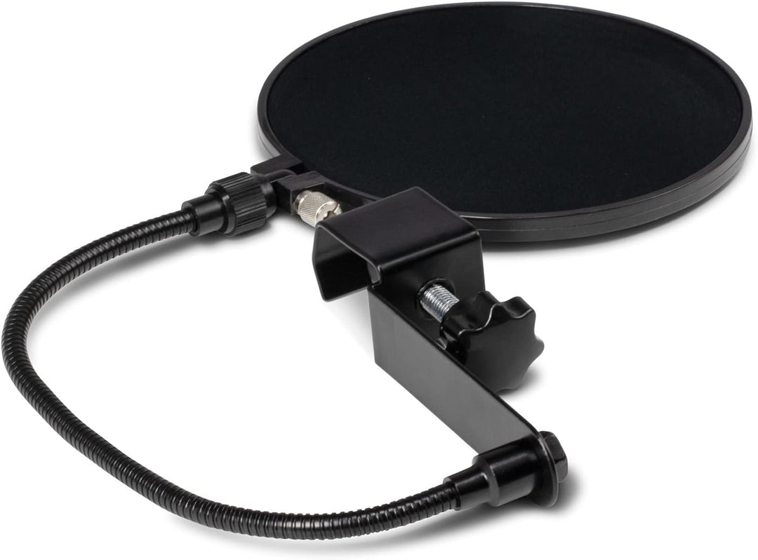 Adam Hall Stands D 910 - Pop Filter, Doppelter Nylonschirm, Kunststoffrahmen, schwarz kleine Version