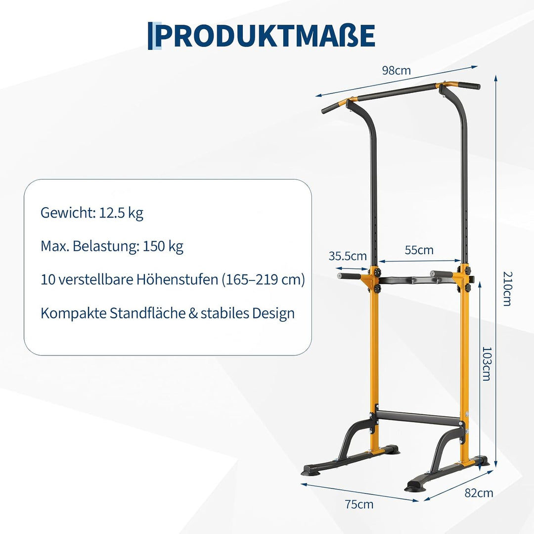 Zstar Power Tower Dip Station für Home Gym, verstellbare Klimmzugstange mit Dip Bars, Kraftstation f