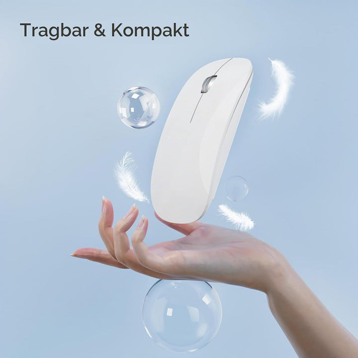 Uiosmuph U30 Bluetooth Maus Kabellose, Wiederaufladbare Leise (BT5.1+ BT5.1+ USB) Funkmaus Laptop Wi