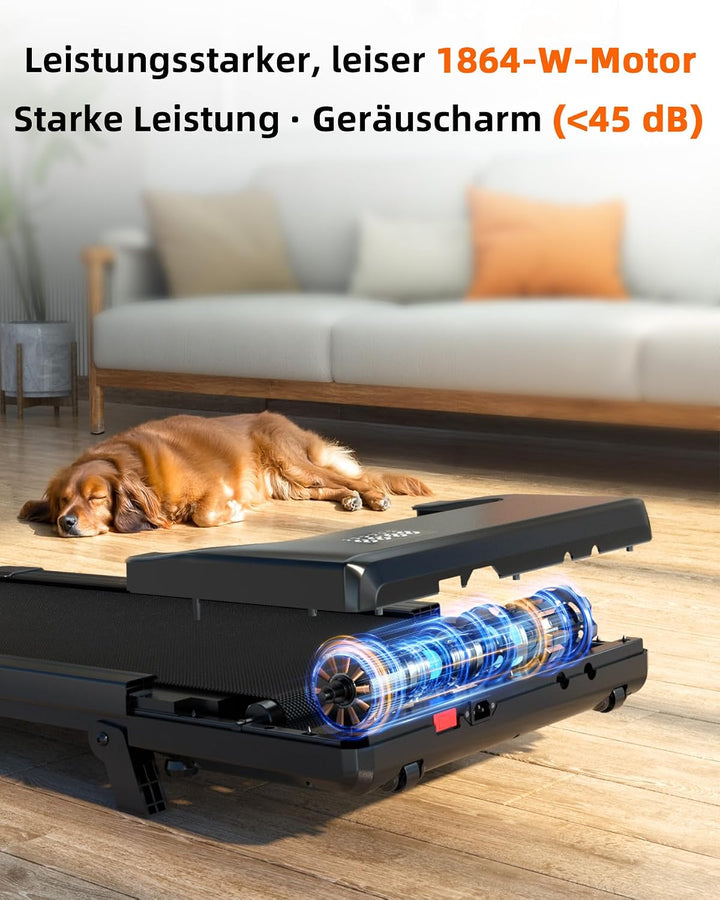 Copant Walking Pad mit Steigung 6%, Laufband für Zuhause mit Smart App Helles Schwarz 90CM, Helles S