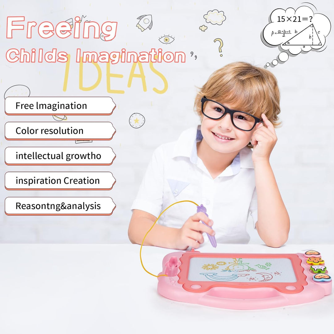 Magnetische Maltafel Zaubertafel,Magnetische Zaubertafeln Kinder mit 4 Form Stempel,Spielzeug zum Sc