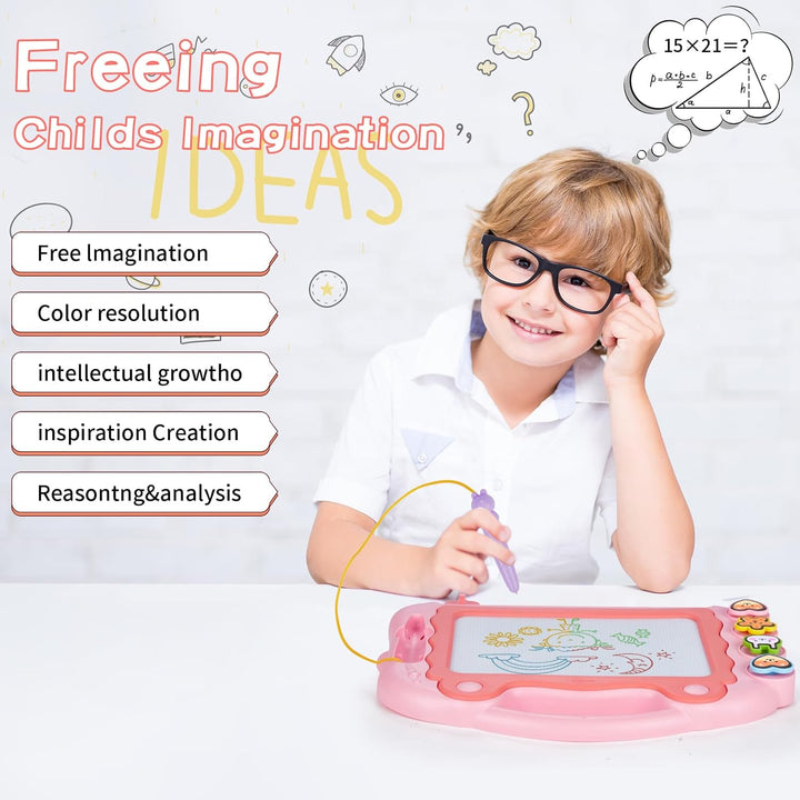 Magnetische Maltafel Zaubertafel,Magnetische Zaubertafeln Kinder mit 4 Form Stempel,Spielzeug zum Sc