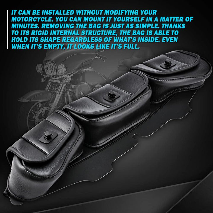 KATUR Motorrad Windschutzscheiben Tasche PU Leder mit Magnetverschluss für Harley Touring Street Gli