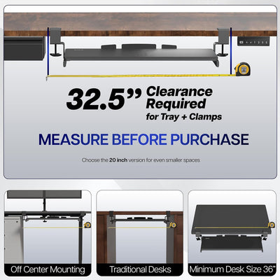 VIVO Large Keyboard Tray Under Desk Pull Out with Extra Sturdy C Clamp Mount System,27 (33 Including