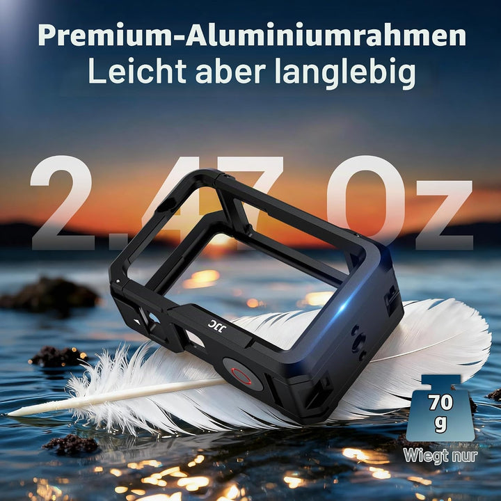 JJC Osmo Action 5 Pro 4 3 Käfig Metall,Aluminium Schutzrahmen mit Objektivdeckel für DJI Osmo Action