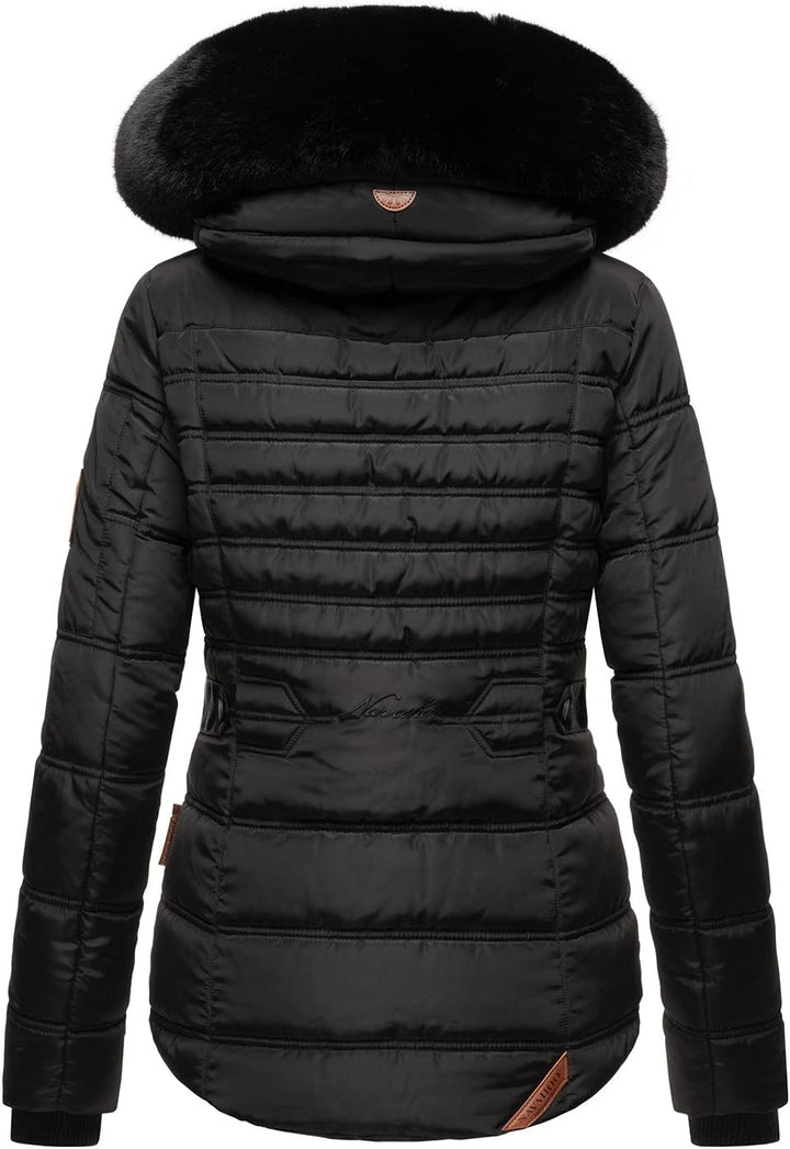 Navahoo Designer Damen Winter Jacke Steppjacke Winterjacke Stepp gesteppt B844 S Schwarz, S Schwarz