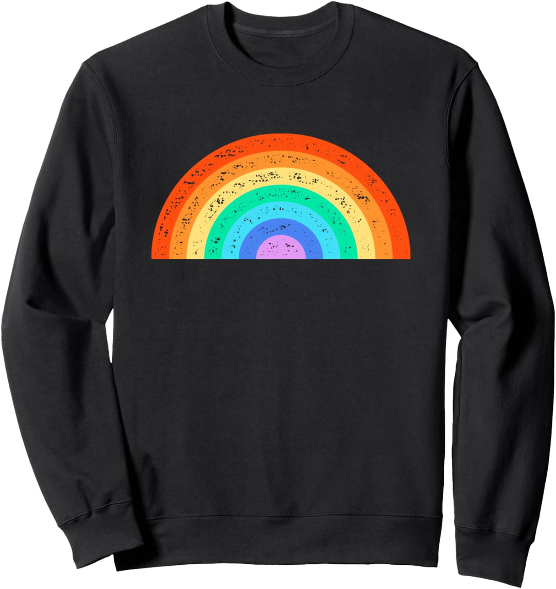 Regenbogen Vintage 70er Jahre Kostüm Hippie Sweatshirt