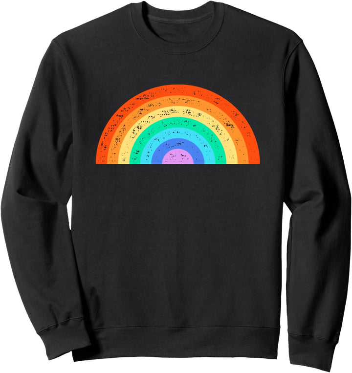 Regenbogen Vintage 70er Jahre Kostüm Hippie Sweatshirt