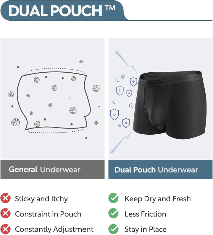 DAVID ARCHY Herren Boxershorts Mehrfachpack, Mirco Modal Stretcken Klassischer Retroshorts, Unterhos