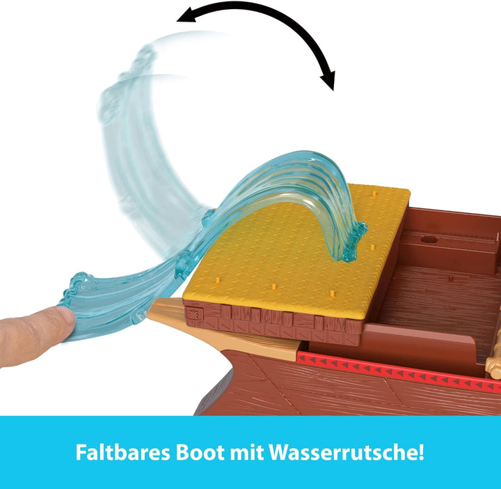 Mattel Disney Vaiana 2 Spielzeuge, Vaianas Abenteuerkanu-Spielset mit schwimmendem Kanu, kleiner Vai