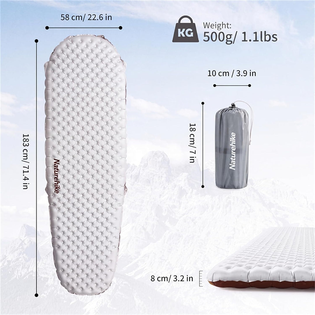 Naturehike Camping Isomatte Ultraleicht 5,8 R-Wert, 8 cm Dicke Aufblasbare Isomatte 4 Jahreszeiten L