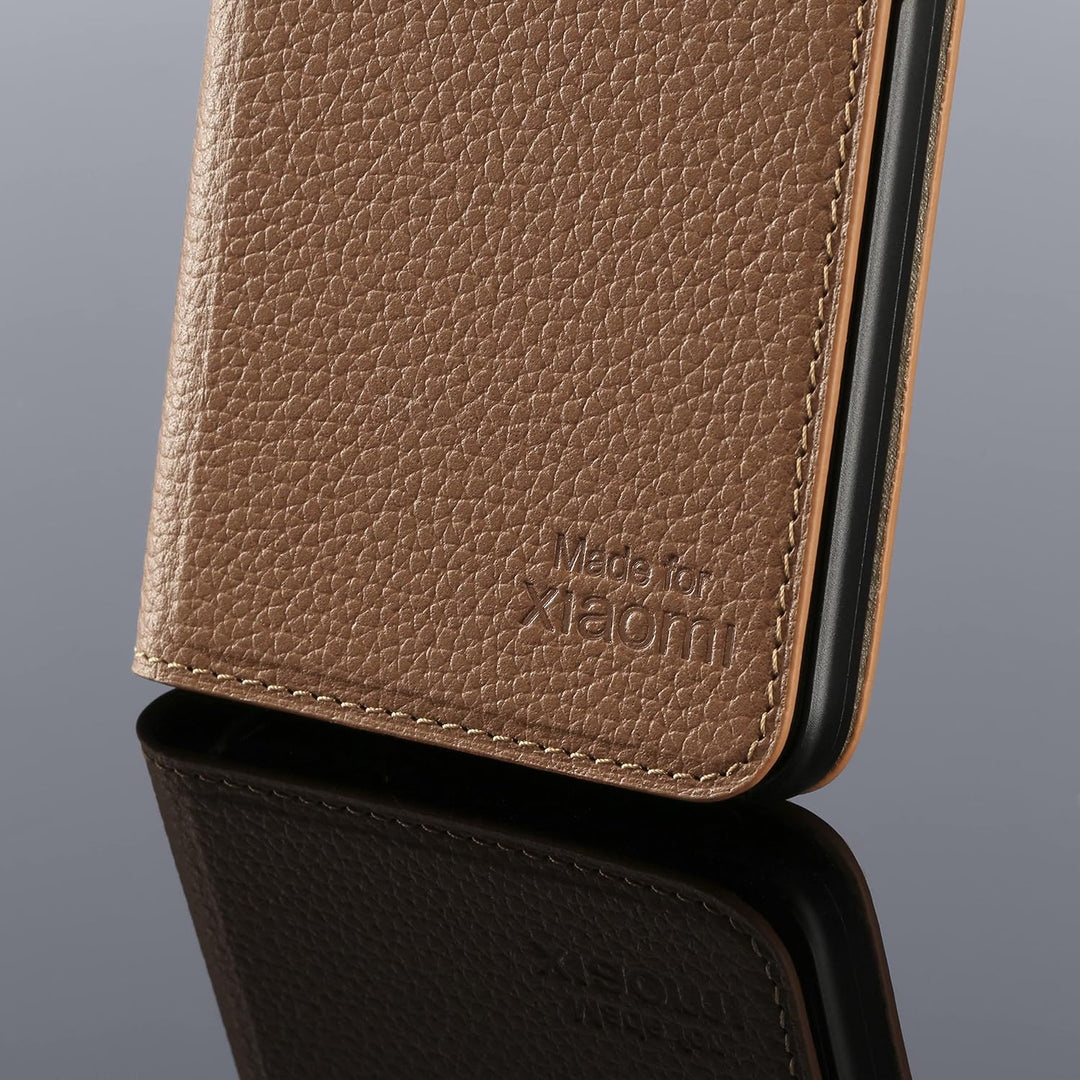Made for Xiaomi Book Case, Handmade Echtleder Klapphülle, Handyhülle für Redmi Note 11 & Redmi Note