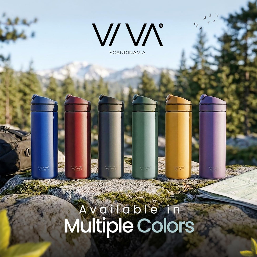 VIVA Recharge Thermobecher to go, Edelstahl, Tee-Sieb, 0,46 l, Violett | Doppelwandig isolierter Ede