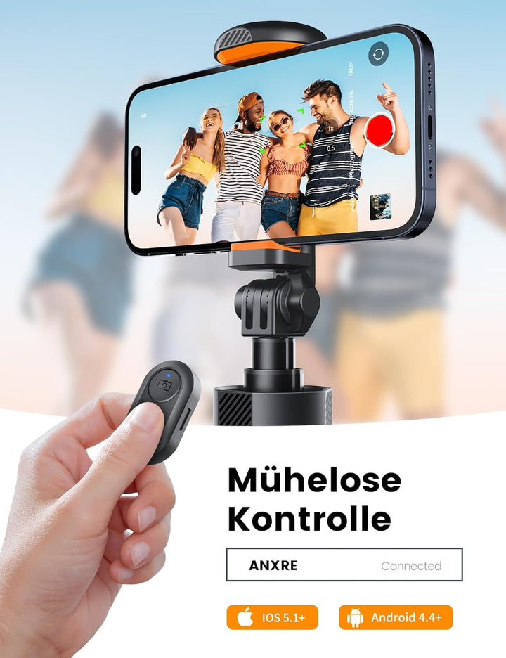 Handy Stativ für Phone Kamera, NT79 180cm Kompakt Foto Videokits Stabil Selfie Stick Handystativhalt