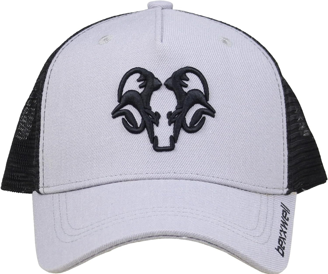 Bexxwell Trucker Cap hellgrau/schwarz mit 3D Logo-Stickerei (optimale Passform, Kappe, Black, grau,
