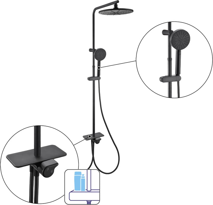 SENSEA - EASY Dusch- und Badesystem - Schwenkbare Kopfbrause - Handbrause - Ohne Armaturen - Mit Abl