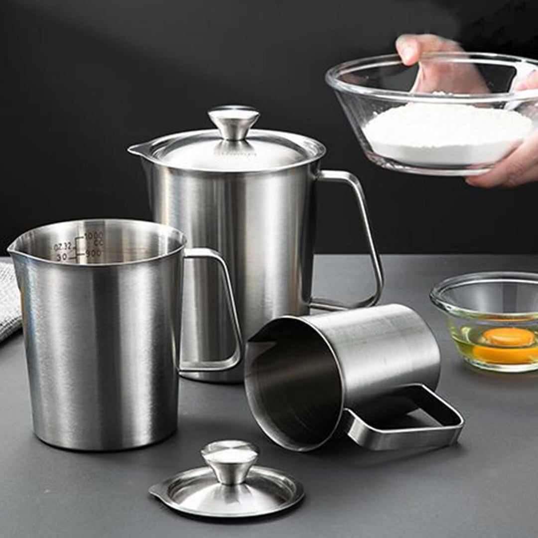 Milchschäumer Kännchen, Kaffee Milchschäumer Behälter, 2L Edelstahl Messbecher Für Schaumgetränke La
