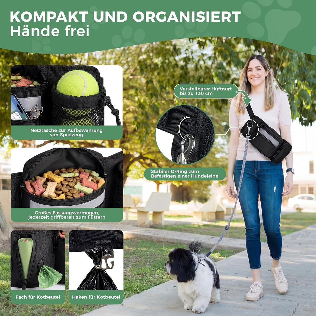Leckerlitasche für Hunde Gassi Tasche, Grosses Fassungsvermögen Trainings-Leckerlibeutel, Wasserdich