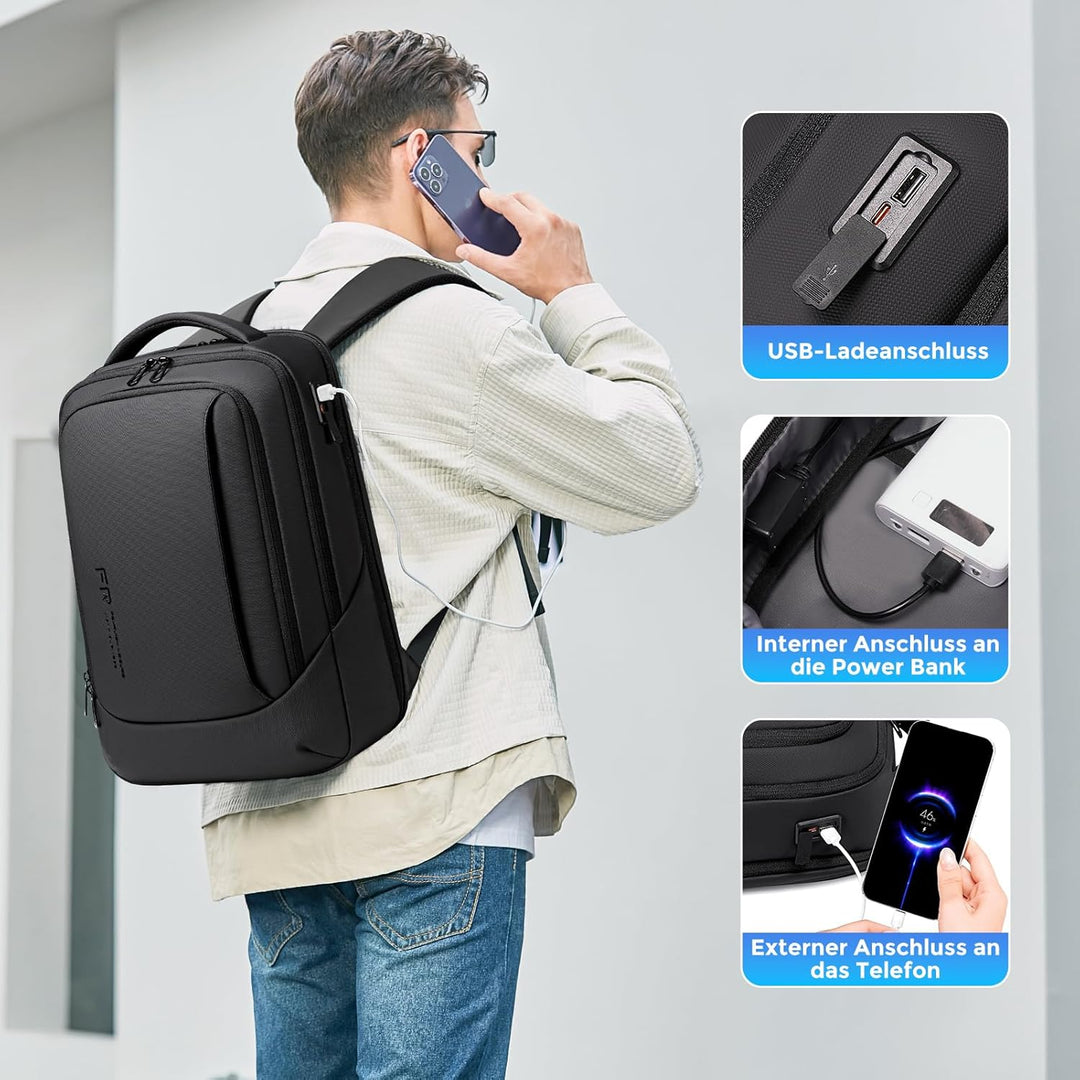 FENRUIEN Laptop Rucksack 15.6 Zoll Business Reise Backpack 16L 1800D Laptop Tasche für Herren Damen