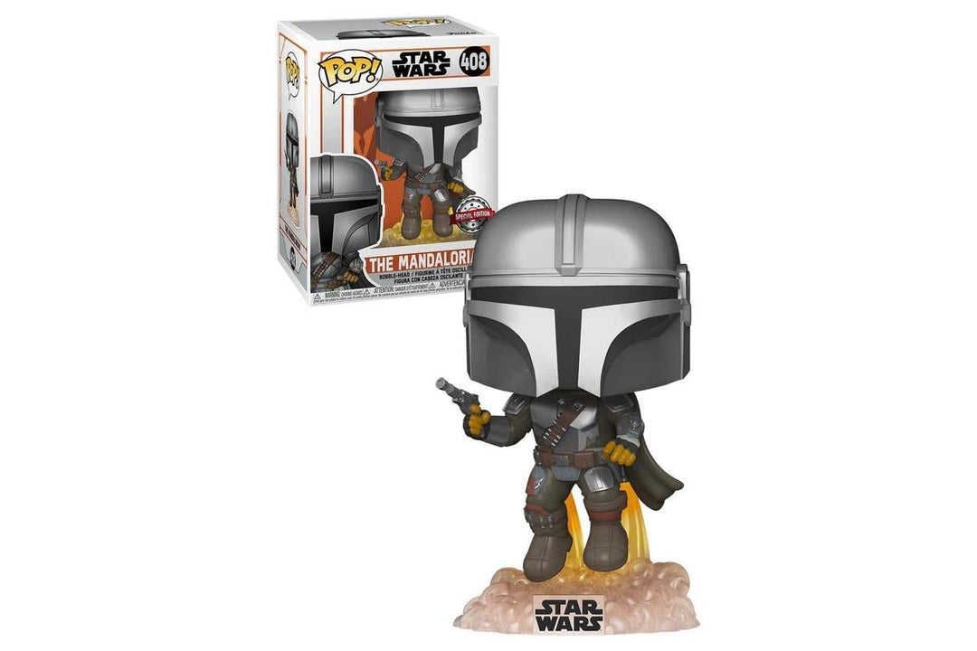 Funko Pop! Star Wars: Mandalorian-Mando Flying mit Blaster - The Mandalorian - Vinyl-Sammelfigur - G