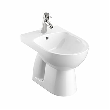 VBChome Stand-Bidet Weiss Oval mit Loch Praktisch Modisches Design Bidet aus Keramik mit Hahnloch