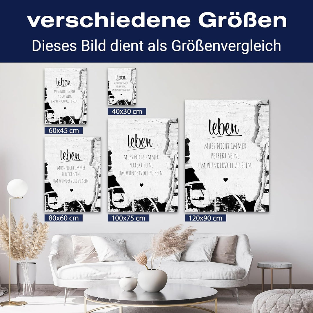 wandmotiv24 Leinwandbild Motivation, 40x30cm, Hochformat, Leben, Deko, Bilder auf Leinwand, Wanddeko